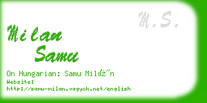 milan samu business card